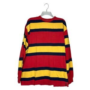 Vintage Duck Head Long Sleeve Striped Multicolor Crewneck Men’s Shirt Large